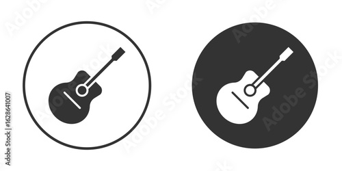 Guitar icons pack. vector glyph flat icons