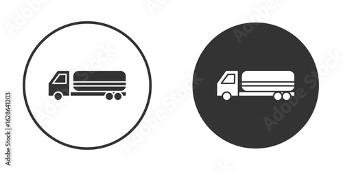 Fuel truck icons pack. vector glyph flat icons