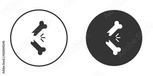 Fracture icons pack. vector glyph flat icons