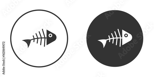 Fishbone icons pack. vector glyph flat icons