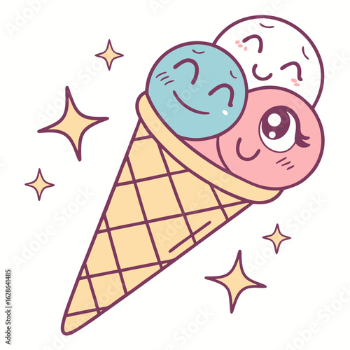 "Colorful cartoon-style illustrations of delicious food items"
