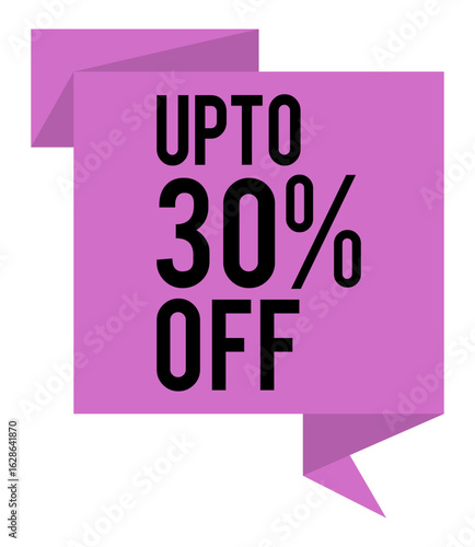 store sale banner, get up to 30 percent discount, commercial offer icon
