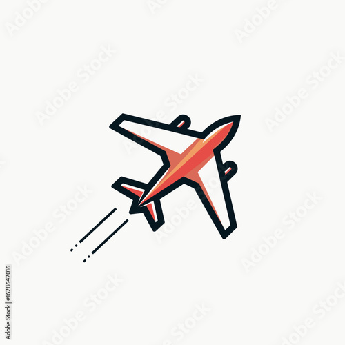 Stylish airplane flying through the sky, travel aspirations