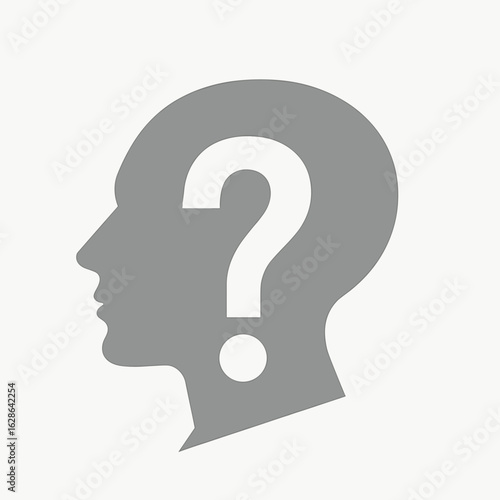 Concept of questioning identity with silhouette representation, self-discovery