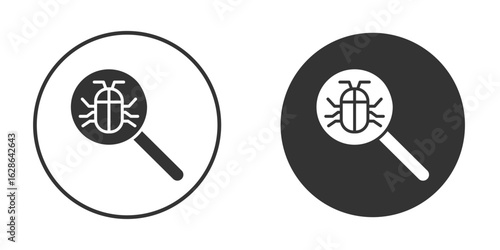 Debug icons pack. vector glyph flat icons