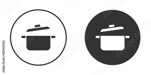 Cooking pot icons pack. vector glyph flat icons