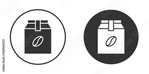 Coffee paper bag icons pack. vector glyph flat icons
