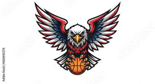 Eagle with Basketball Emblem