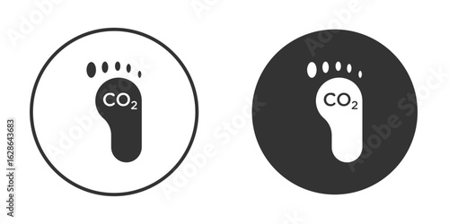 Carbon footprint icons pack. vector glyph flat icons