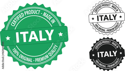 Made in italy certified product premium quality vector image