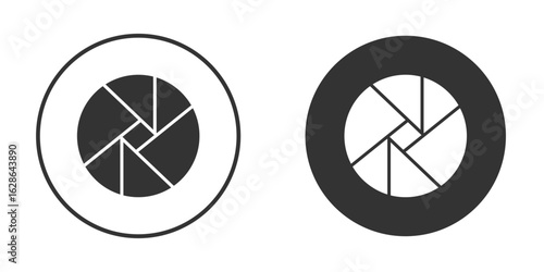 Camera shutter icons pack. vector glyph flat icons