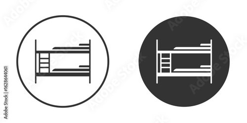 Bunk bed icons pack. vector glyph flat icons