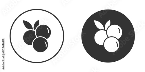 Blueberry icons pack. vector glyph flat icons