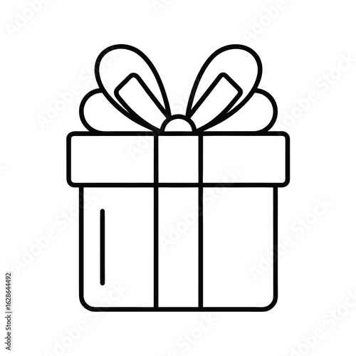 Gift donation outline icon on white background