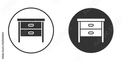 Bedside table icons pack. vector glyph flat icons