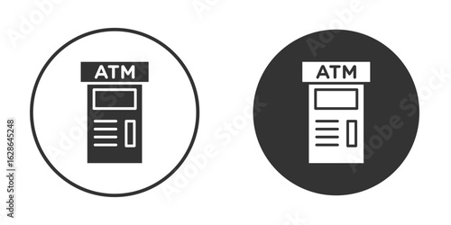 Atm icons pack. vector glyph flat icons