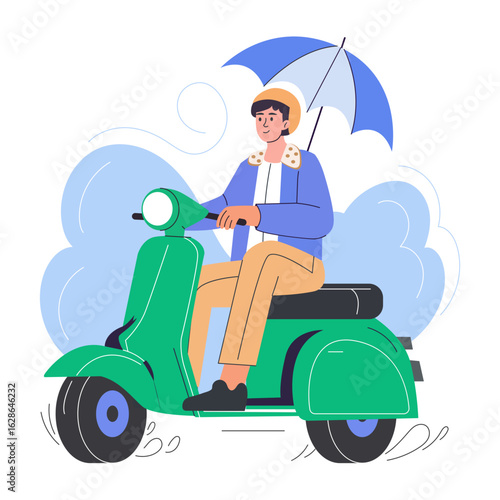 A flat style illustration representing vehicle insurance