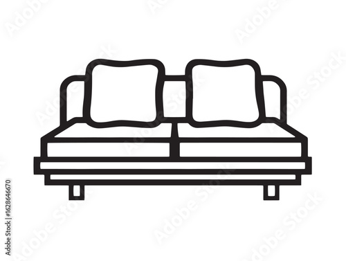 Minimal outdoor sectional icon with trendy sleek vector drawing