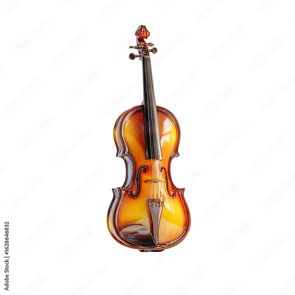 Obraz premium A classical violin, rich warm hues, detailed curves