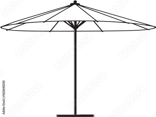 Stylish patio umbrella icon in trendy elegant vector drawing