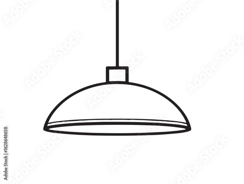 Modern pendant light icon with sleek minimal vector design