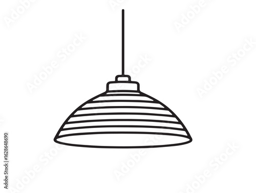 Pendant light icon in elegant clean minimal vector illustration