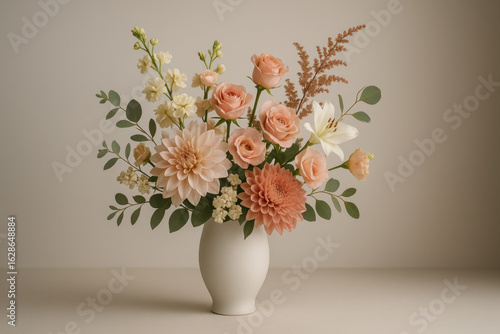 Wallpaper Mural Vase filled with flowers and greenery. Torontodigital.ca