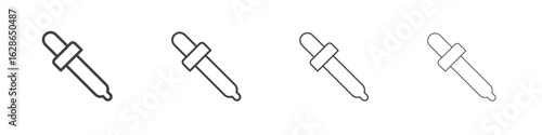 Eye dropper icon outlines - vector simple illustration