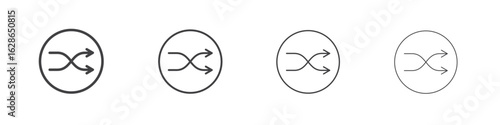 Shuffle icon outlines - vector simple illustration