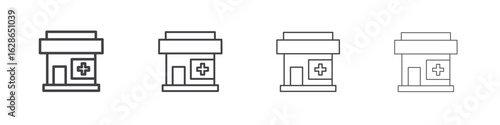 Pharmacy icon outlines - vector simple illustration