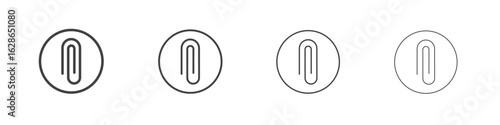 Paperclip icon outlines - vector simple illustration