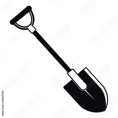 Art of shovel for digging, isolated on white background