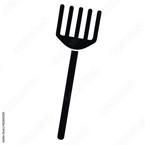 Art of garden rake isolated on white background