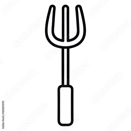 Art of garden fork isolated on white background