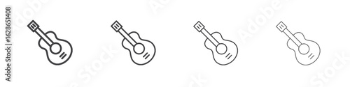 Guitar icon outlines - vector simple illustration