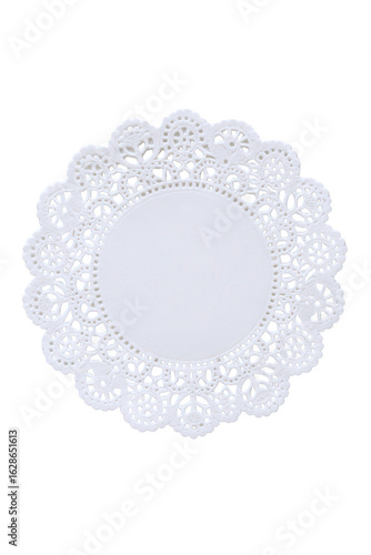Delicate White Paper Lace Doily with Intricate Floral Cutout Pattern for Table Decoration and Crafting