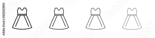 Dress icon outlines - vector simple illustration