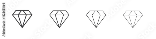 Diamond icon outlines - vector simple illustration