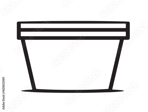 Contemporary Planter Icon with Clean Line Art Style