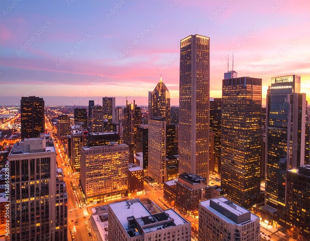 Fototapeta premium Urban skyline at dawn