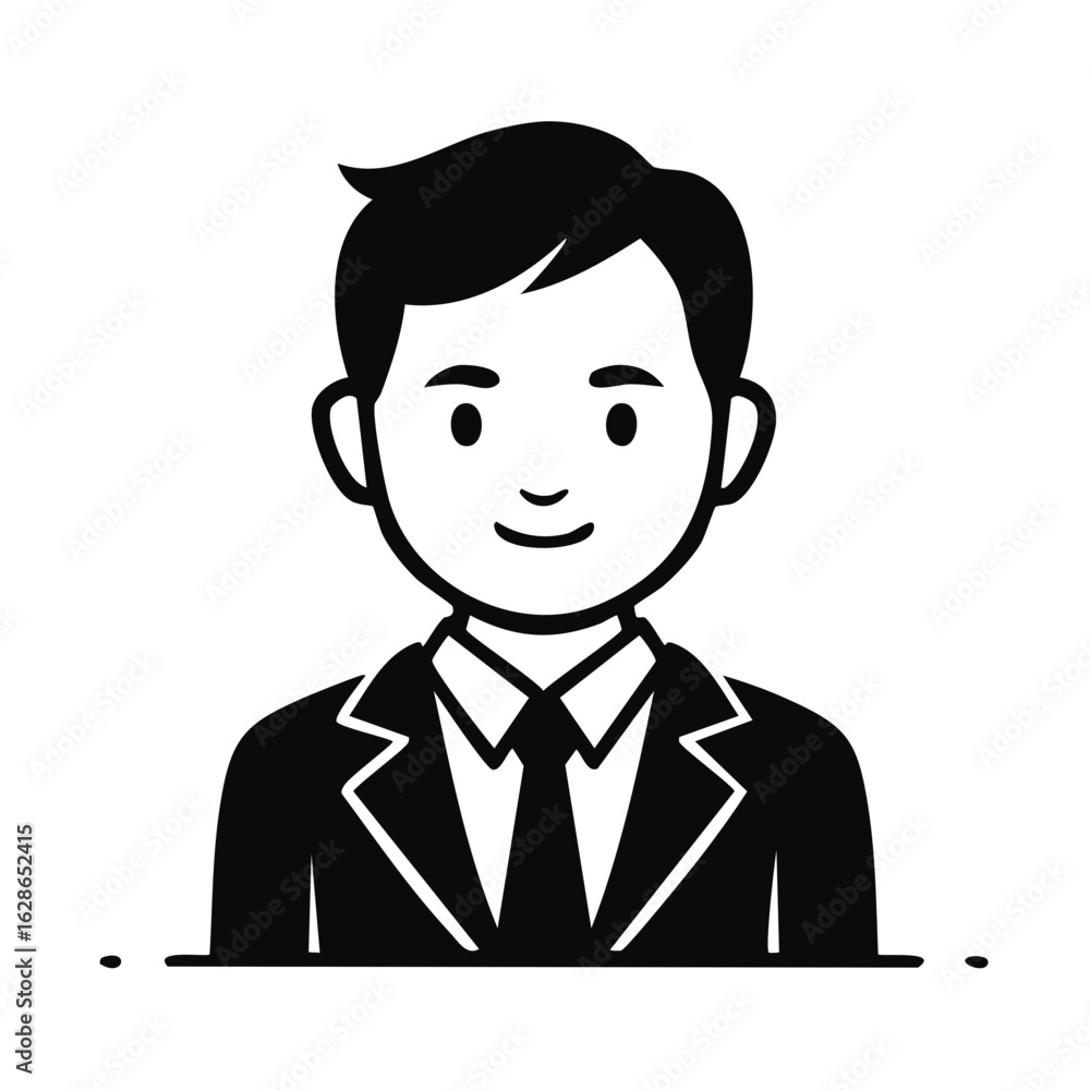 Illustration of a well dressed businessman in black and white. Illustration of a well dressed businessman in black and white.