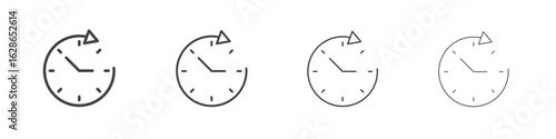 Time forward icon outlines - vector simple illustration