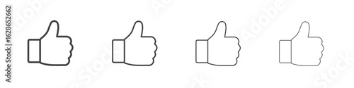 Thumb icon outlines - vector simple illustration