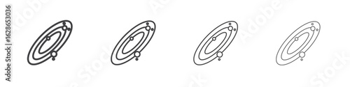 Space icon outlines - vector simple illustration