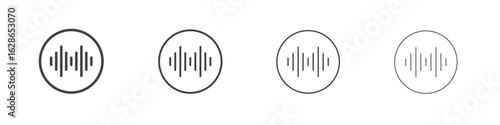 Sound wave icon outlines - vector simple illustration
