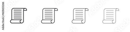 Scroll icon outlines - vector simple illustration