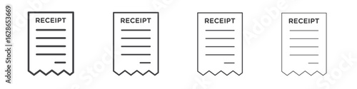 Receipt icon outlines - vector simple illustration