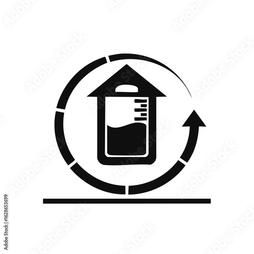 Smart Home Utility Measurement and Renewal Cycle Icon Vector Graphic