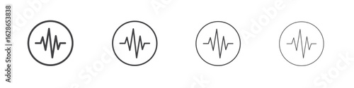 Pulse icon outlines - vector simple illustration