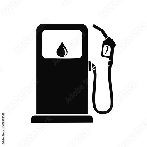 Gas pump nozzle icon with liquid drop symbol, representing fueling and energy